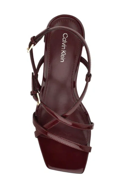 Calvin Klein Women's Pandy Strappy Block Heel Sandals In Red