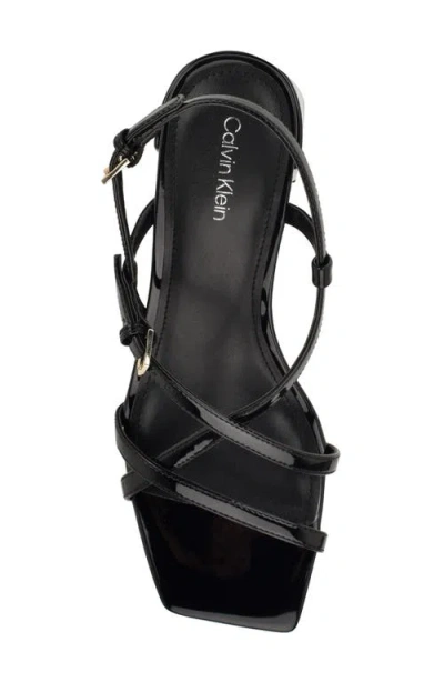 Calvin Klein Women's Pandy Strappy Block Heel Sandals In Black