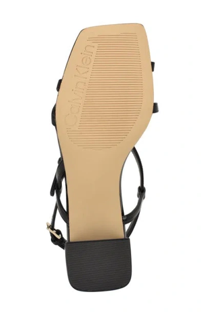 Calvin Klein Women's Pandy Strappy Block Heel Sandals In Black