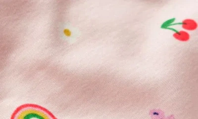 Mini Boden Kids' Parisienne Print Fitted Two-piece Cotton Henley Pajamas In Pink