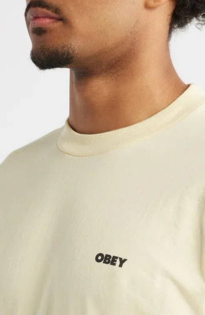 Obey Sounds Of Resistance Cotton Graphic T-shirt In Yellow