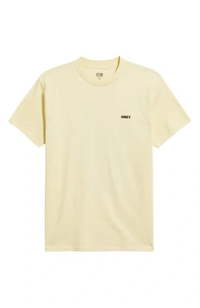 Obey Sounds Of Resistance Cotton Graphic T-shirt In Yellow