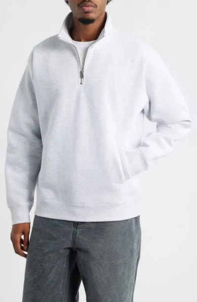 Obey Established Works Quarter-zip Fleece Pullover In White