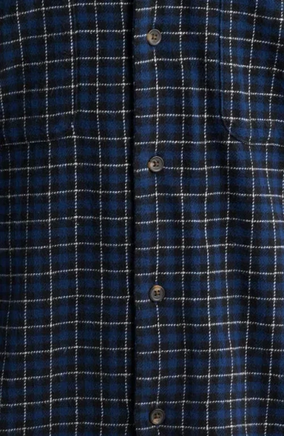 Obey Adams Plaid Long Sleeve Flannel Long Sleeve Camp Shirt In Blue