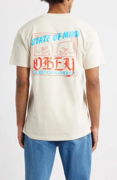 Obey State Of Mind Cotton Graphic T-shirt In White