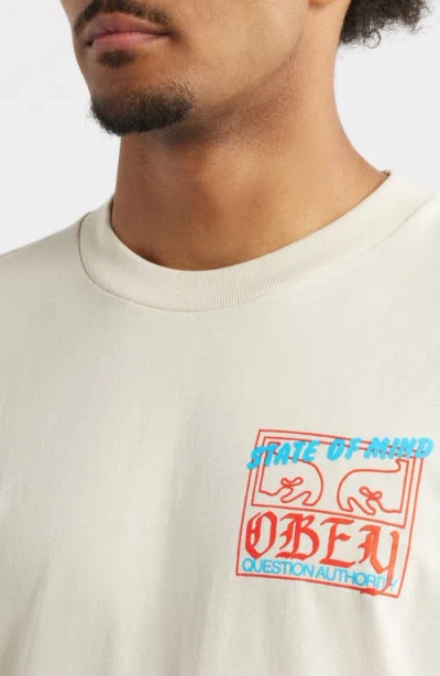 Obey State Of Mind Cotton Graphic T-shirt In White