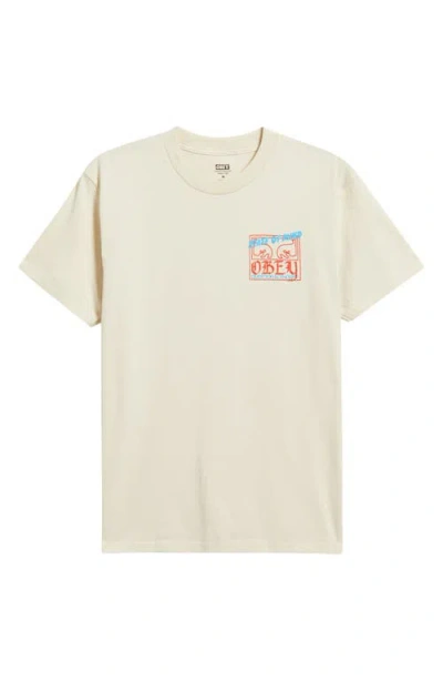 Obey State Of Mind Cotton Graphic T-shirt In White