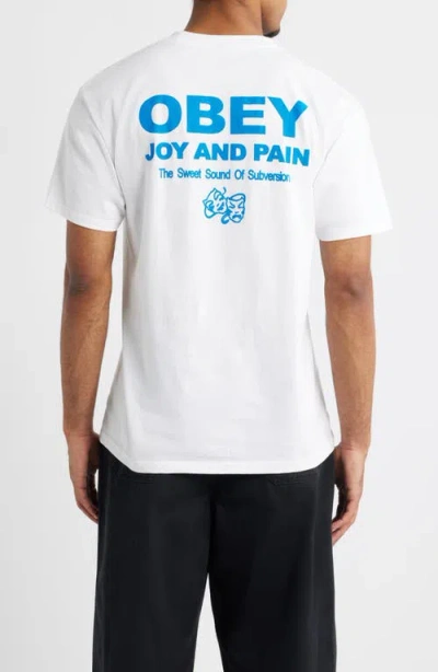 Obey Joy & Pain Cotton Graphic T-shirt In White