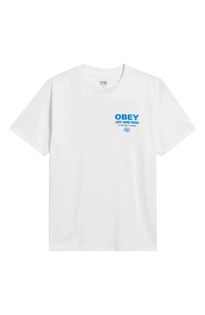Obey Joy & Pain Cotton Graphic T-shirt In White