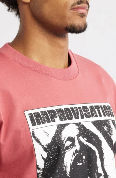 Obey Improvisation Cotton Graphic T-shirt In Red