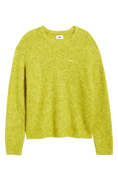 Obey Dexter Relaxed Sweater In Yellow