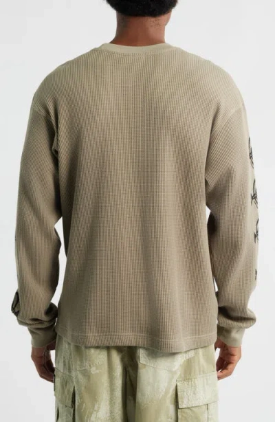 Obey Ears Graphic Thermal Long Sleeve T-shirt In Brown