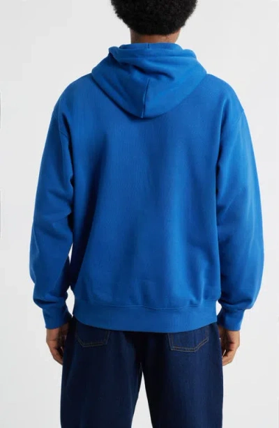 Obey Oversize Scribble Logo Fleece Hoodie In Blue