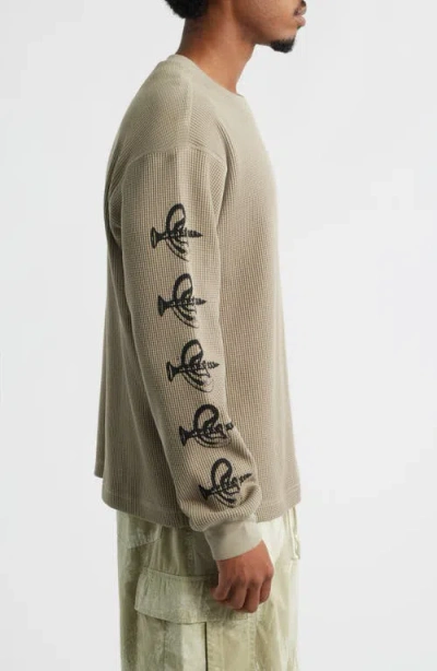 Obey Ears Graphic Thermal Long Sleeve T-shirt In Brown