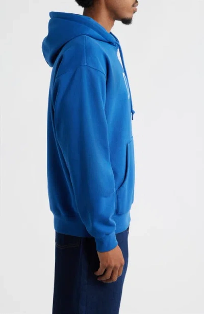 Obey Oversize Scribble Logo Fleece Hoodie In Blue