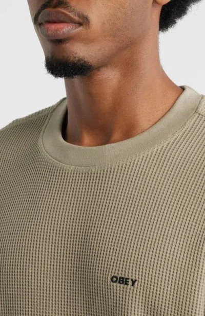 Obey Ears Graphic Thermal Long Sleeve T-shirt In Brown