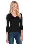 ATM ANTHONY THOMAS MELILLO LONG SLEEVE V NECK RIB SHIRT