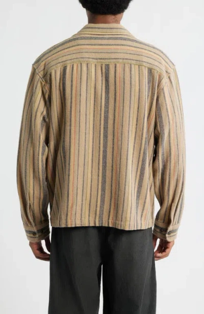 Obey Willard Long Sleeve Camp Shirt In Brown