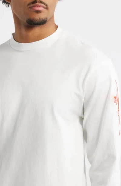 Obey Rose Long Sleeve Cotton Graphic T-shirt In White