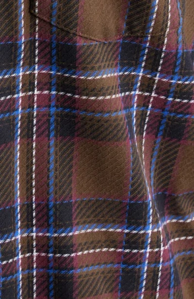 Obey Bradley Plaid Long Sleeve Flannel Camp Shirt In Brown