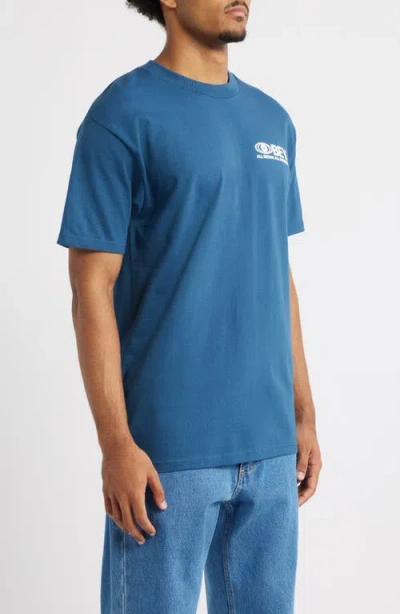 Obey All Seeing Cotton Graphic T-shirt In Blue