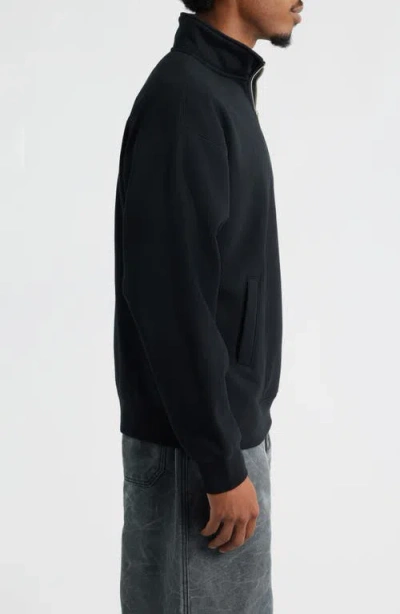 Obey Established Works Quarter-zip Fleece Pullover In Black