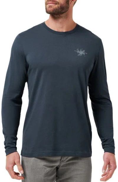 Travismathew Favorite Place Long Sleeve Cotton Graphic Pocket T-shirt In Black