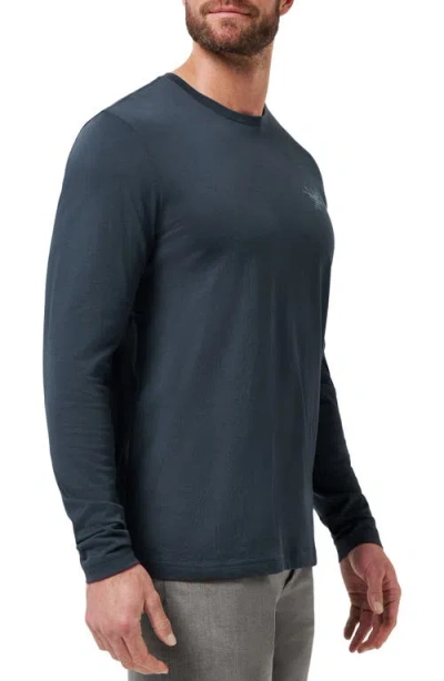 Travismathew Favorite Place Long Sleeve Cotton Graphic Pocket T-shirt In Black