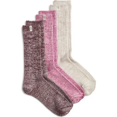 Ugg(r) Assorted 3-pack Slouchy Ribbed Crew Socks