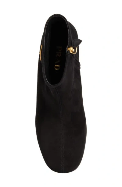 Prada Triangle-logo Zip Ankle Boots In Black