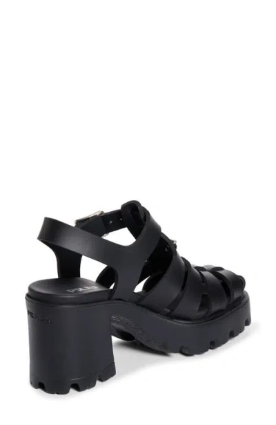 Prada 90mm Metal Buckle Platform Sandals In Black