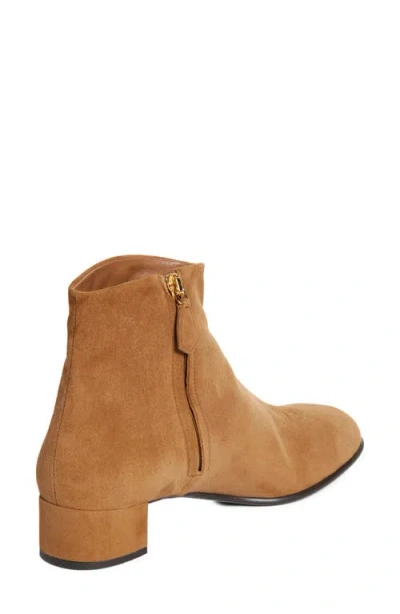 Prada Block Heel Bootie In Brown