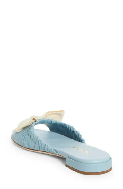 Prada Bow-knot Slippers In Blue