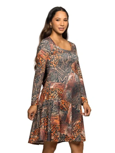 24seven Comfort Apparel Women's Maternity Fit And Flare Dress In Gray