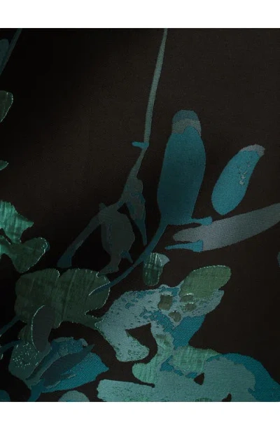 Aidan Mattox Metallic Floral Jacquard Strapless Gown In Black