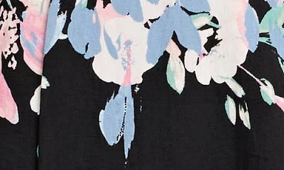 Tahari Asl Print Belted Long Sleeve Dress In Black