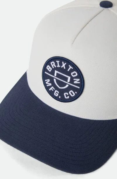 Brixton Crest X Mp Snapback Baseball Cap In Brown