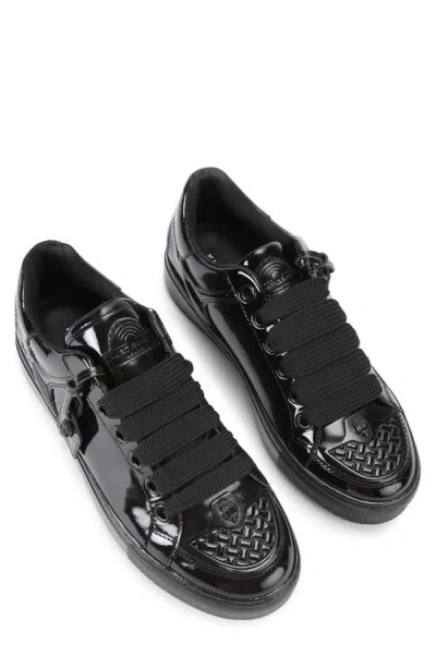 Kurt Geiger Patent Leather Southbank Tag Sneakers In Black