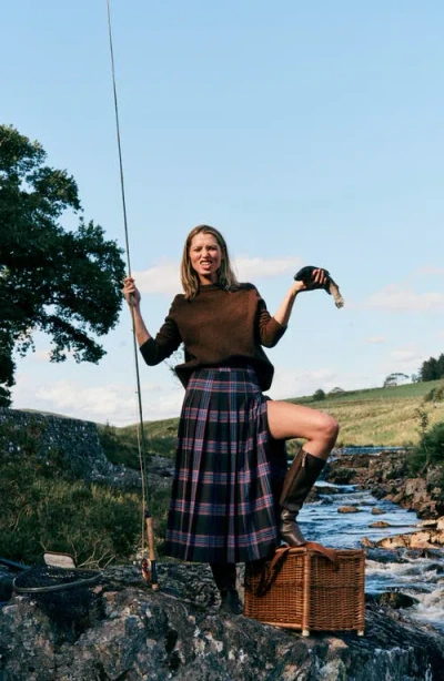 Boden Josephine Wool Blend Kilt Skirt In Multi