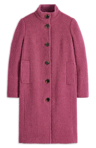 Boden Textured Wool Blend Stand Collar Coat In Pink