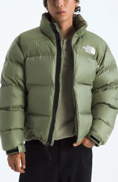 The North Face Retro Nuptse 1996 Bark Mist Down Jacket In Green