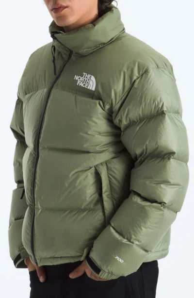 The North Face Retro Nuptse 1996 Bark Mist Down Jacket In Green