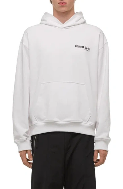 Helmut Lang Ski Map Compact Fleece Graphic Hoodie In White