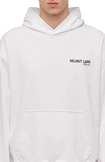 Helmut Lang Ski Map Compact Fleece Graphic Hoodie In White