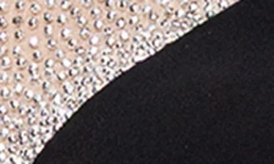 Xscape Evenings Beaded Mesh Long Sleeve Gown In Black