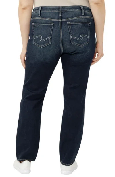 Silver Jeans Co. Elyse Mid Rise Straight Leg Jeans In Black