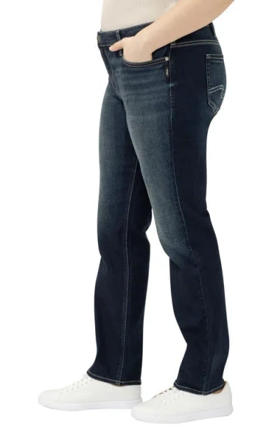 Silver Jeans Co. Elyse Mid Rise Straight Leg Jeans In Black
