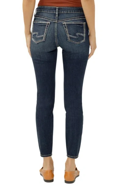 Silver Jeans Co. Suki Curvy Mid Rise Ankle Skinny Jeans In Blue