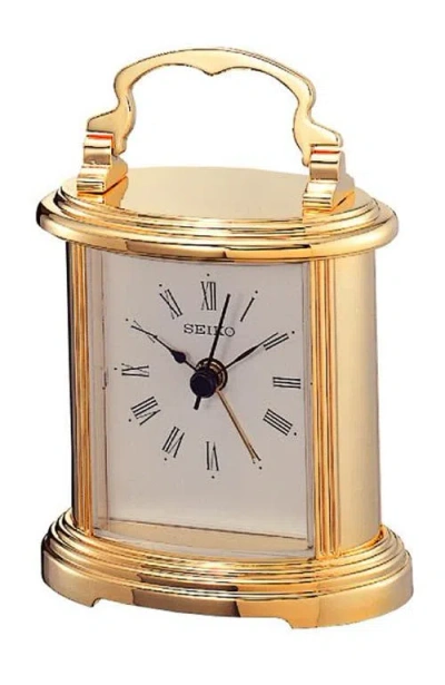 Seiko Peyton Gold-tone Carriage Alarm Clock In Gold