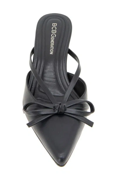 Bcbg Deen Pointed Toe Kitten Heel Mule In Black